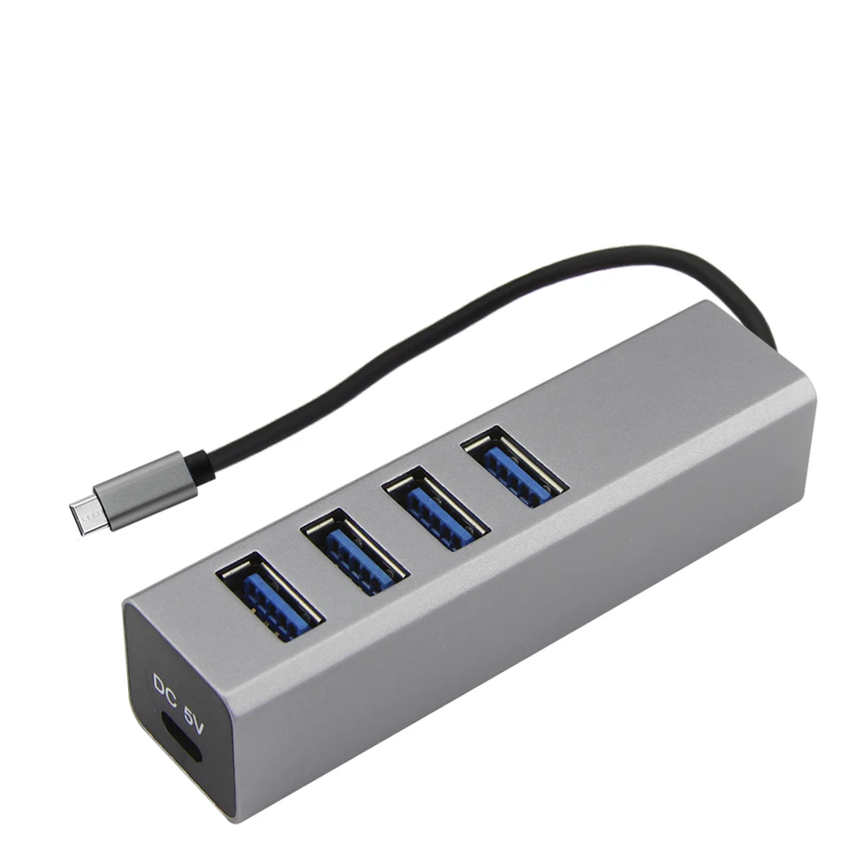 Chyi Type-C až USB OTG Hub 3.0 4 Port Super Speed ​​Hab Splitter Multi Port Combo Mini Adapter PC Príslušenstvo pre počítačový laptop