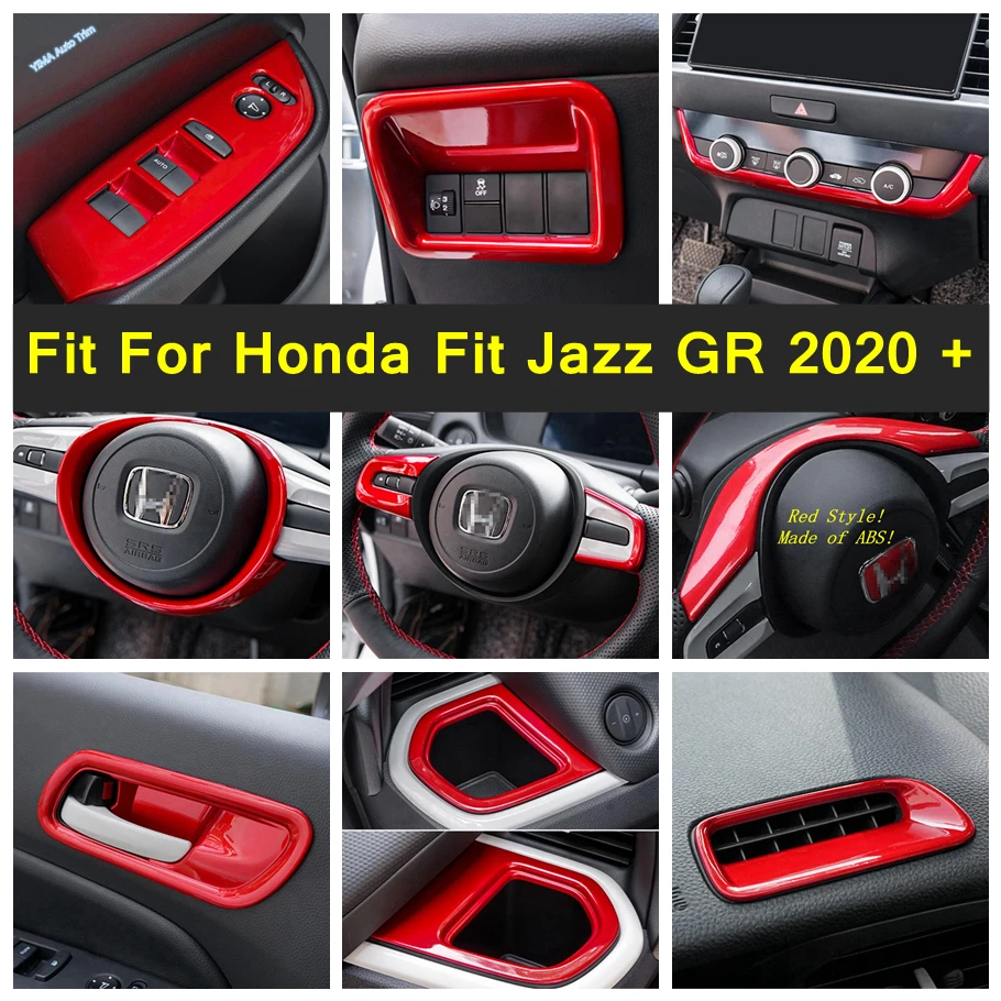Cigareta s červeným autom zapaľovač / volant / volant / Air AC Ventlet Orech Tink Abs Abs Abs Ab pre Honda Fit Jazz Gr 2020 2021 2022