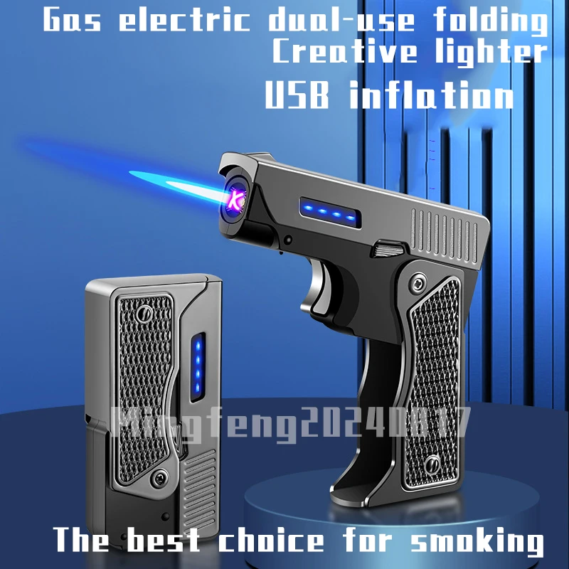 Cigarety, dobrí priatelia, mužské hračky, osobnosť, kreativita, plynové elektrické používanie nabíjania USB, zapaľovač odolných proti vetru