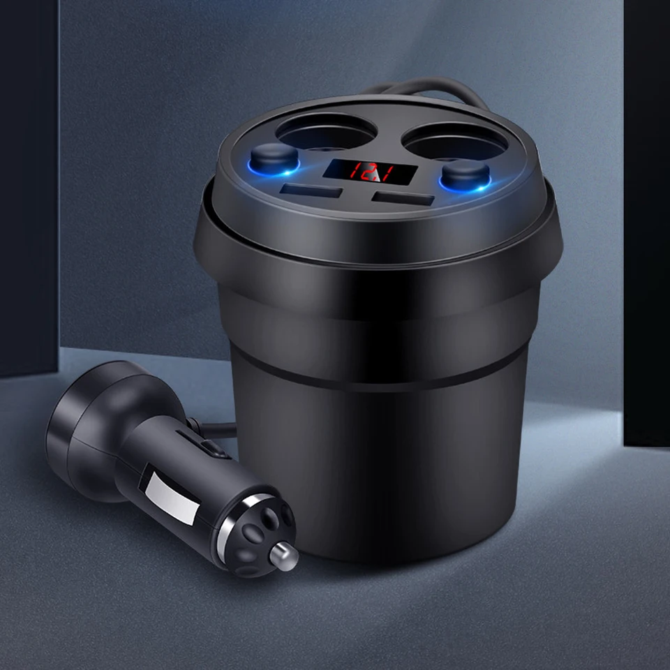 Cigetový nabíjačka na nabíjačku automobilu 2 USB 3.1A Poplnkový adaptér na nabíjači s napätím LED displej s napätím LED