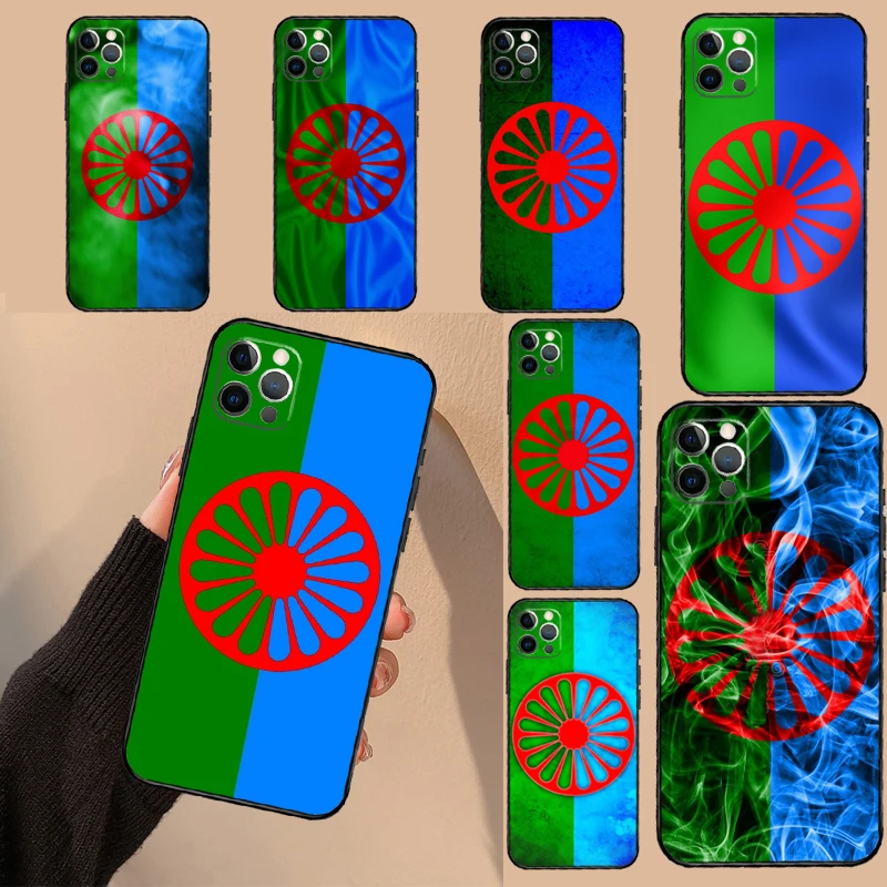 Cigán Romani Rómska vlajka Puzdro pre iPhone 15 14 16 Pro Max 13 12 12 Mini 11 16 Pro Max xs x xr plus kryt