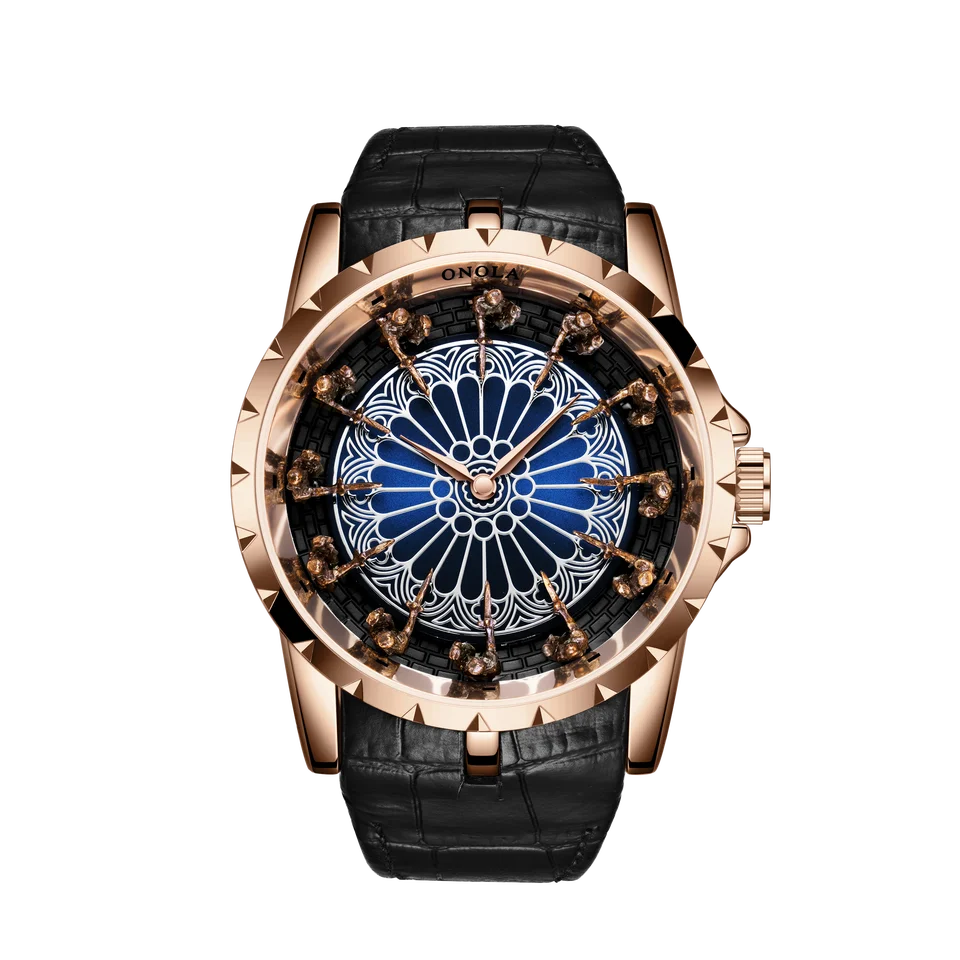 Ciloa Dvanásť rytierov okrúhleho stola Men's Watch Watch Wormho dierka Mechanické hodinky Pánske