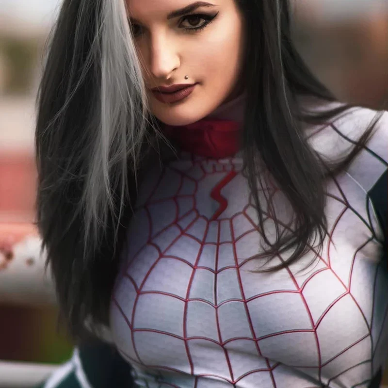 Cindy Moon Cosplay Silk Spiderman kostýmy Sucksuit Superhrdina hodváb zentai obleky Spider Man Bodysuit for Women Halloween kostýmy