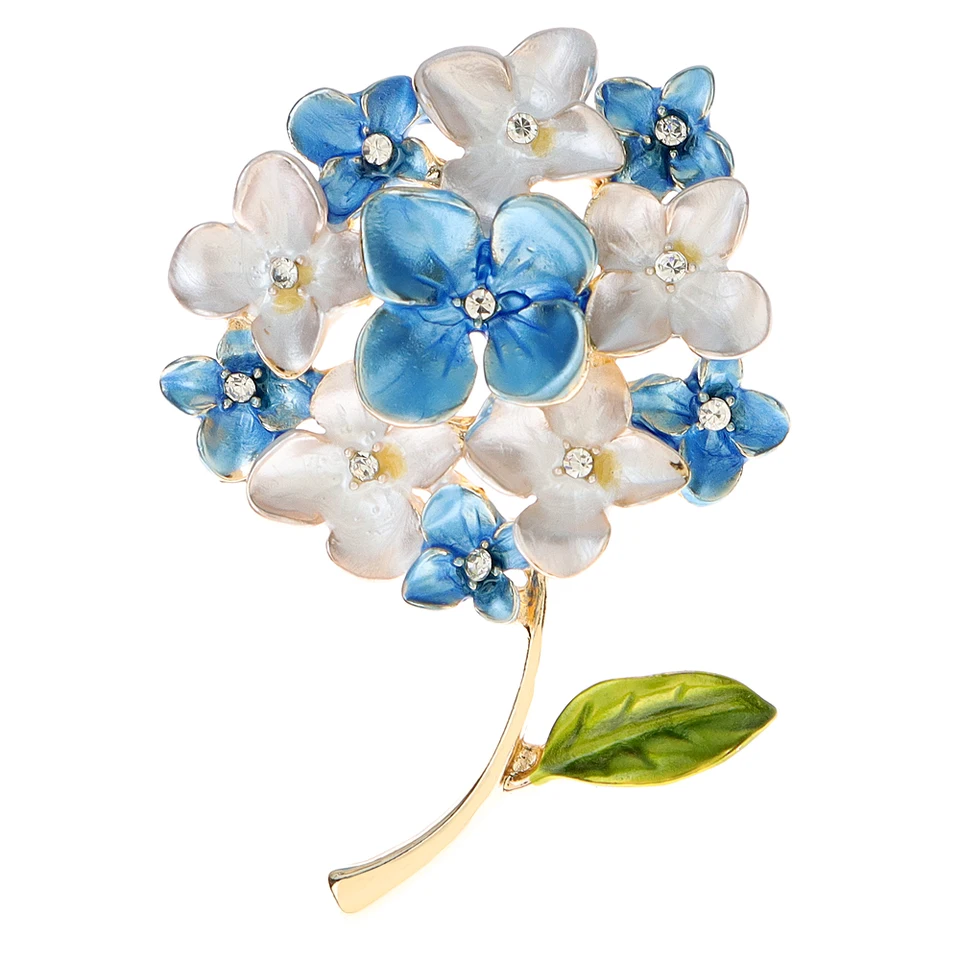 Cindy Xiang Smalt Hydrangea Flower Brošes pre ženy Nový módny rastlinný dizajn jarný dizajn šperky 2 farby