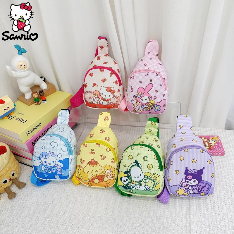 Cinnamoroll hrudník vrecka Sanrio Crossbody Kuromi Storage Petouch My Melody Hello Kitty Ramer Bag Pochacco Cestovný pás Cin Coin
