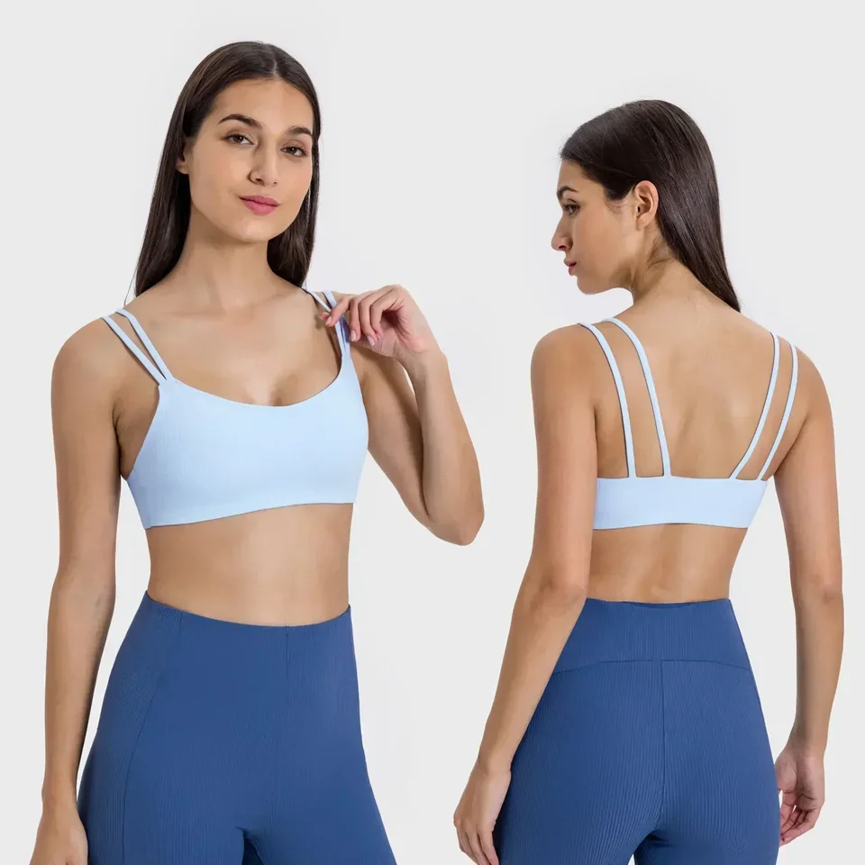 Citrón HI Cloud Light Support Ribbed 2,0 podprsenka Sladké potenie, rýchle sušenie krásy Krása Zadné dvojité popruhy Gym športové podprsenky pre ženy