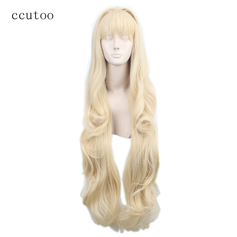 Ckutoo Volcaloid3 Seeu, 100 cm svetlo blondínka kučeravé dlhé syntetické vlasy Cosplay kostým parochň