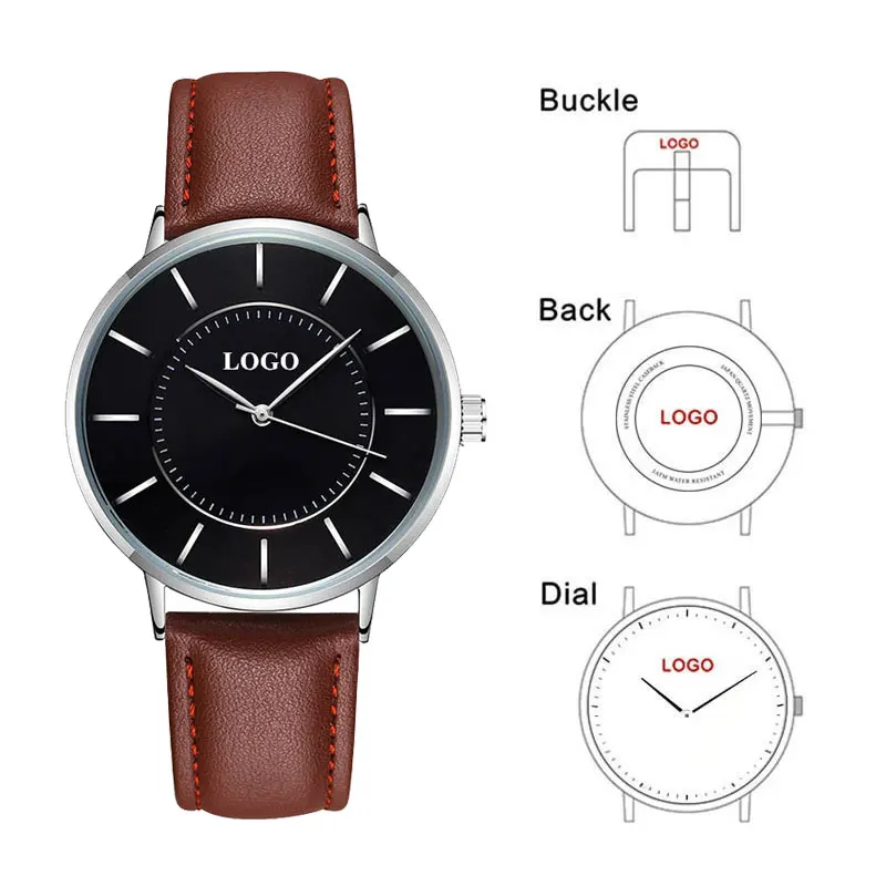 CL050 Watch Factory OEM Vaša vlastná značka hodinky vodotesné vlastné logo Minimalistické muži náramky