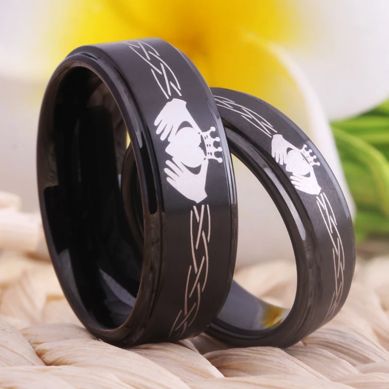 Claddagh Design Svadobné šperky Svadobné zásnubné prstene Rings Dámske Klasické volfrámové karbidové prstene Krs