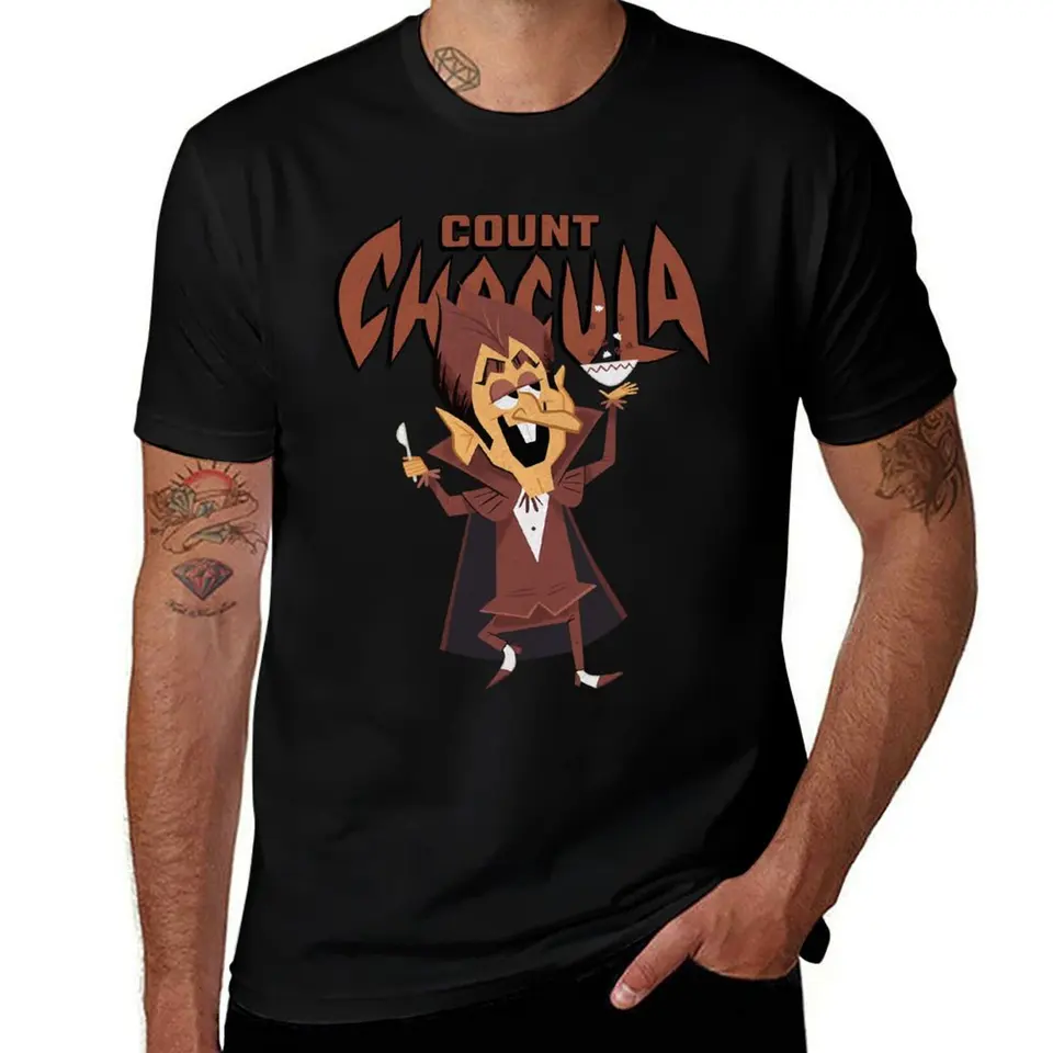Classic 70.s Count Chocula Monster Cereal Mascot a Logotype Sticker T-Shirt Custom tričko Cute Tops Nadmerné tričká pre mužov