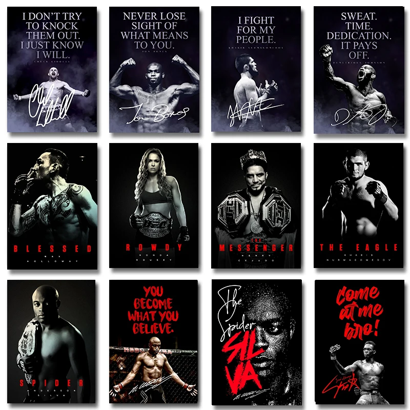 Classic Boxing Match Sports Legends Plagát Max Holloway Conor McGregor Canvas maľba nástenné obrázky pre domáci klub dekor