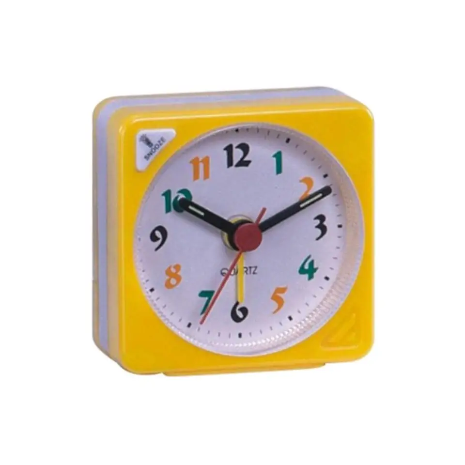 Classic Mini Battery Alarm Glock Small Sauqre Cestovné hodiny so svetlom a odložením funkcie pre domácu spálňu