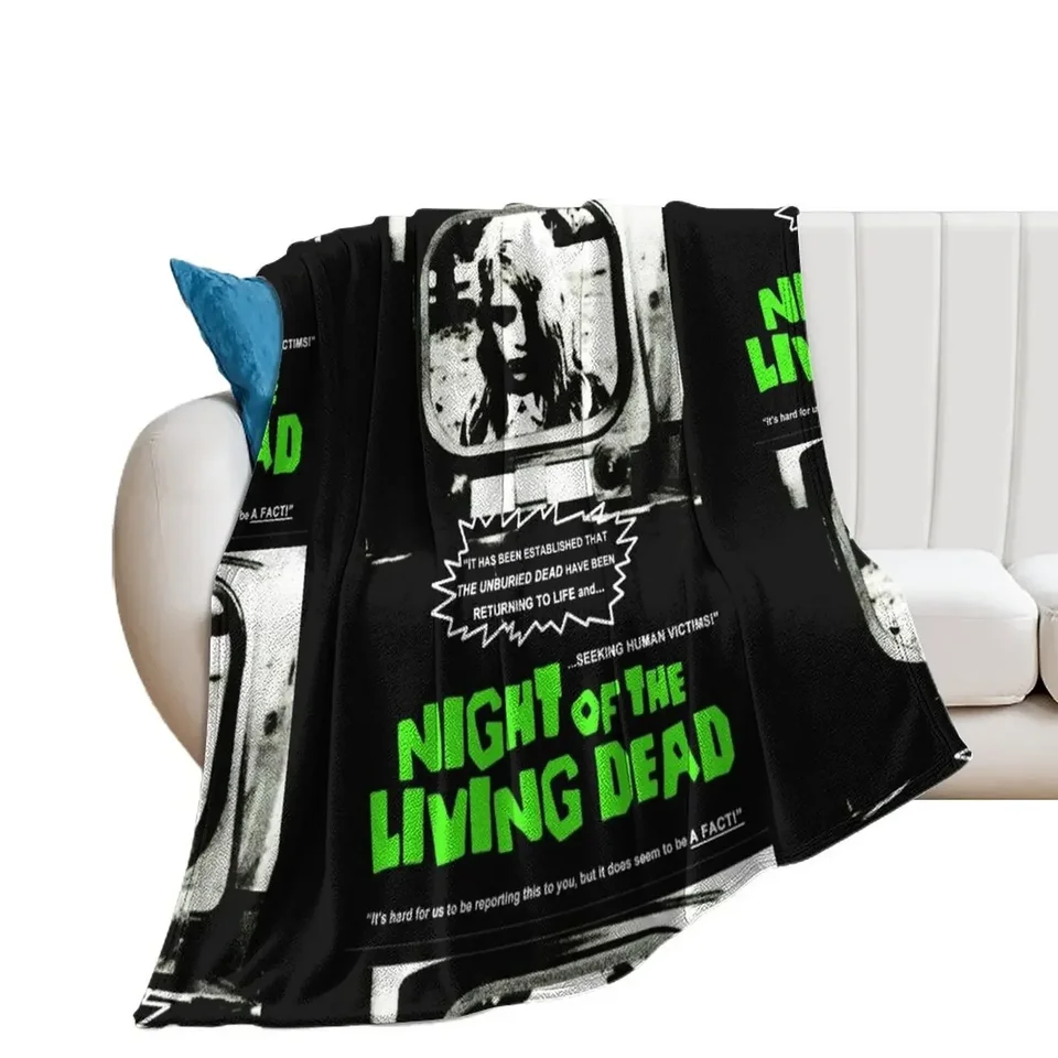 Classic Zombie Movie Tirts - Zombie Night of the Living Dead - Classic Retro Horror Film Throw Designers Prikrývky