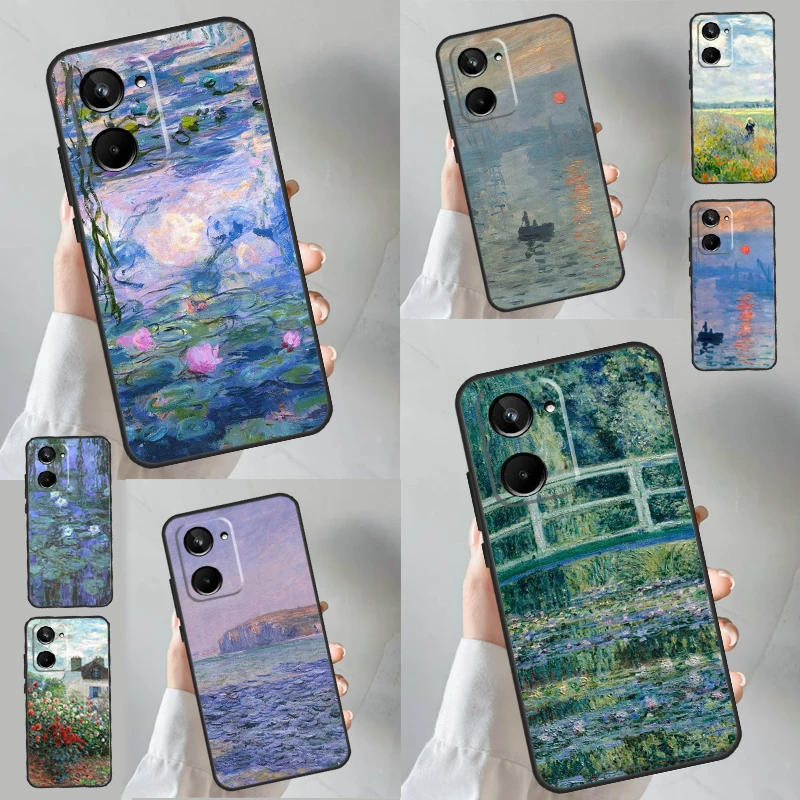 CLAUDE MONET ART maľba puzdra pre Realme C51 C55 C53 C35 C33 C30 C67 C21Y C25S C15 9 10 11 12 Pro Plus Plus GT NEO 5 Cover
