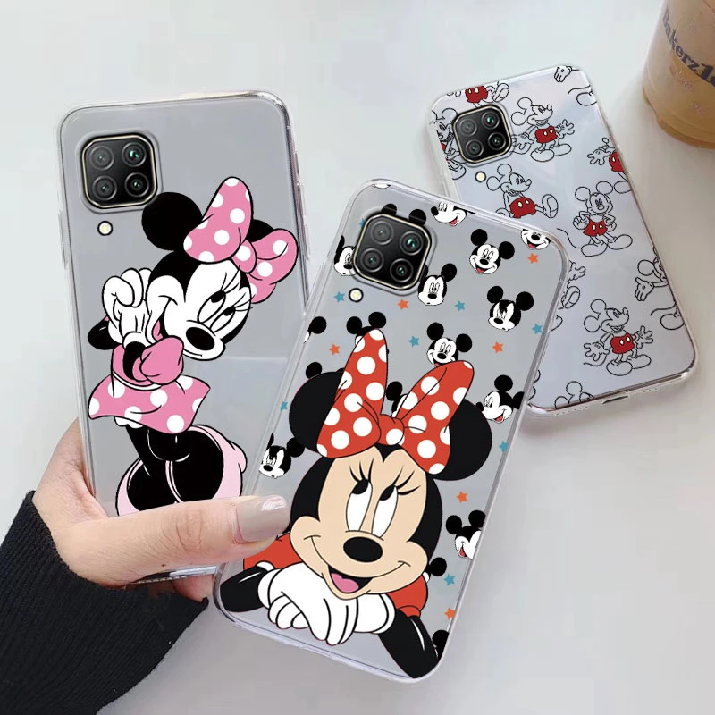 Clear Case for Huawei P40 Lite 4G Nova 7i 6 SE Zadný kryt Minnie Mouse Mickey Cute Duck Funda Soft TPU Coque pre Huawei P40 Lite