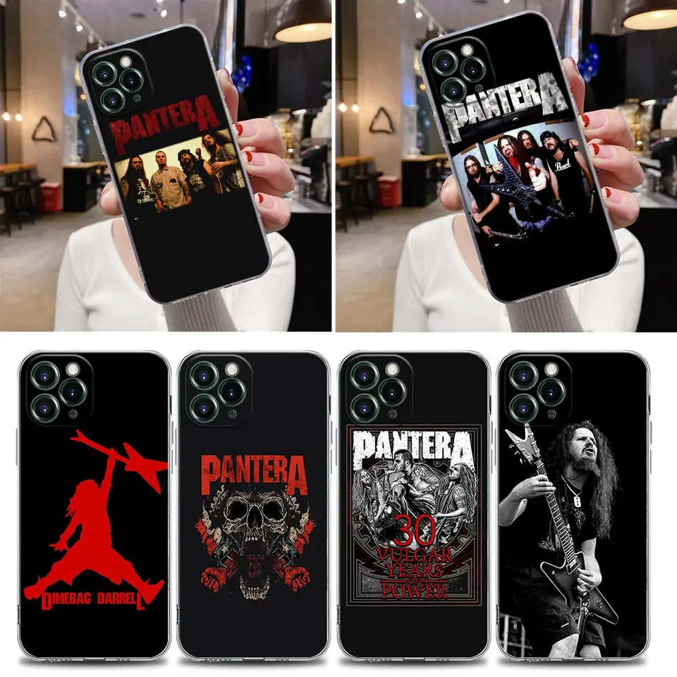 Clear Case pre iPhone 16 15 14 13 12 11 Pro Max Mini XS XR 8 Plus Dimebag Pantera Rock Band Darrell Cover pre iPhone 16 Pro Case