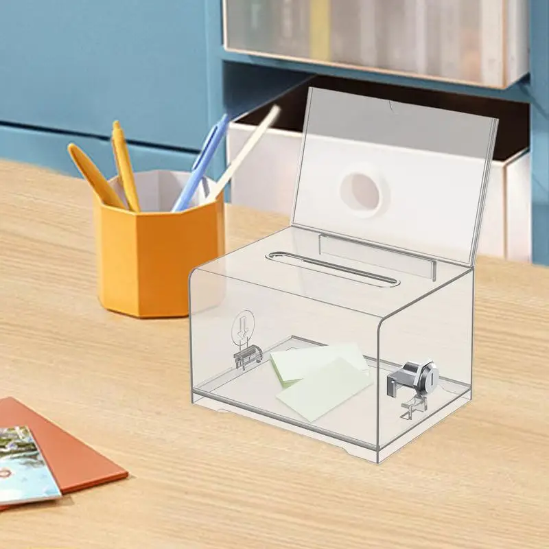 Clear Darova boxu viacúčelová priehľadná kvapka prenosná schránka na návrh s minimalistickou darcovskou schránkou pre návrhy pre návrhy