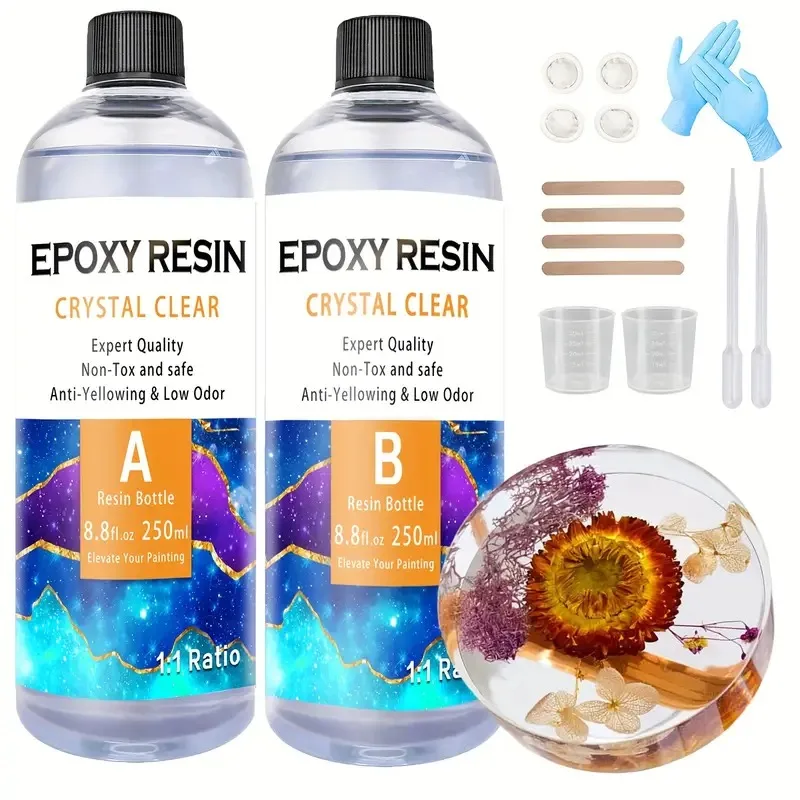 Clear Epoxy Resin Sit pre výrobu šperkov, odlievanie a povlak, River Tabletop, Projekty šperkov, DIY, ľahké miešanie 1: 1