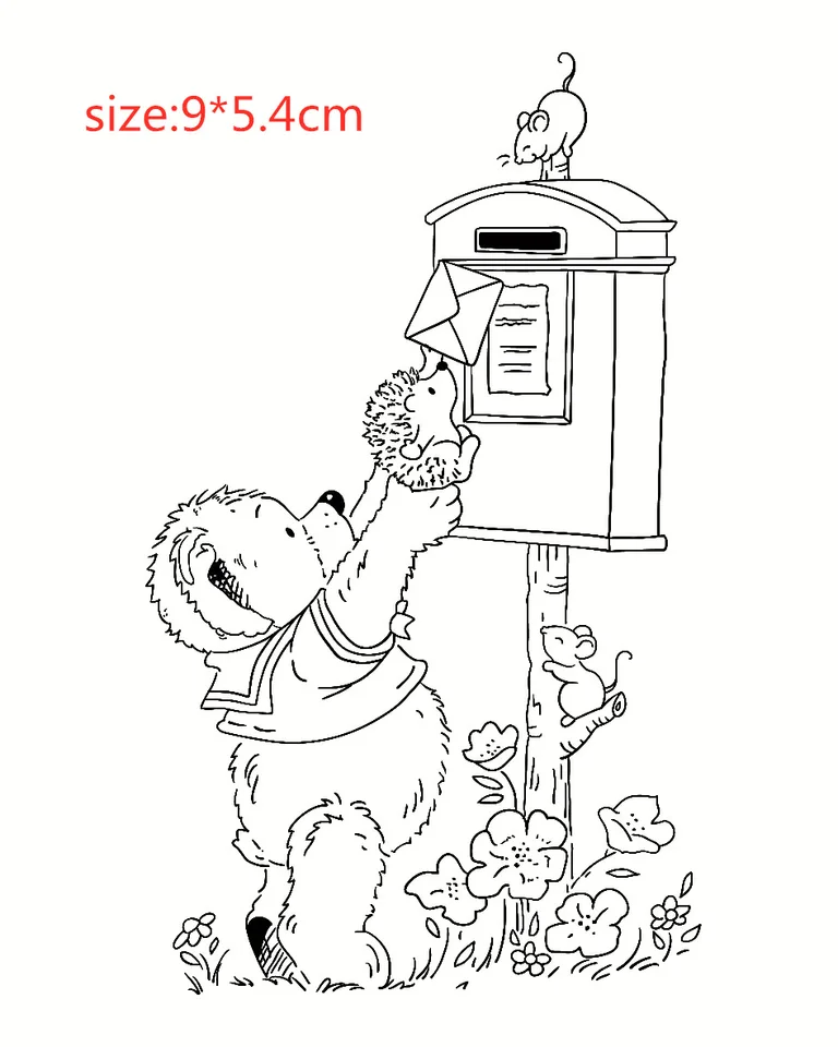 Clear Hedgehog E -mail priehľadný silikónový gumový pečiatka a kovový hárok priliehajúci na scrapbooking diy roztomilý vzor Photo album