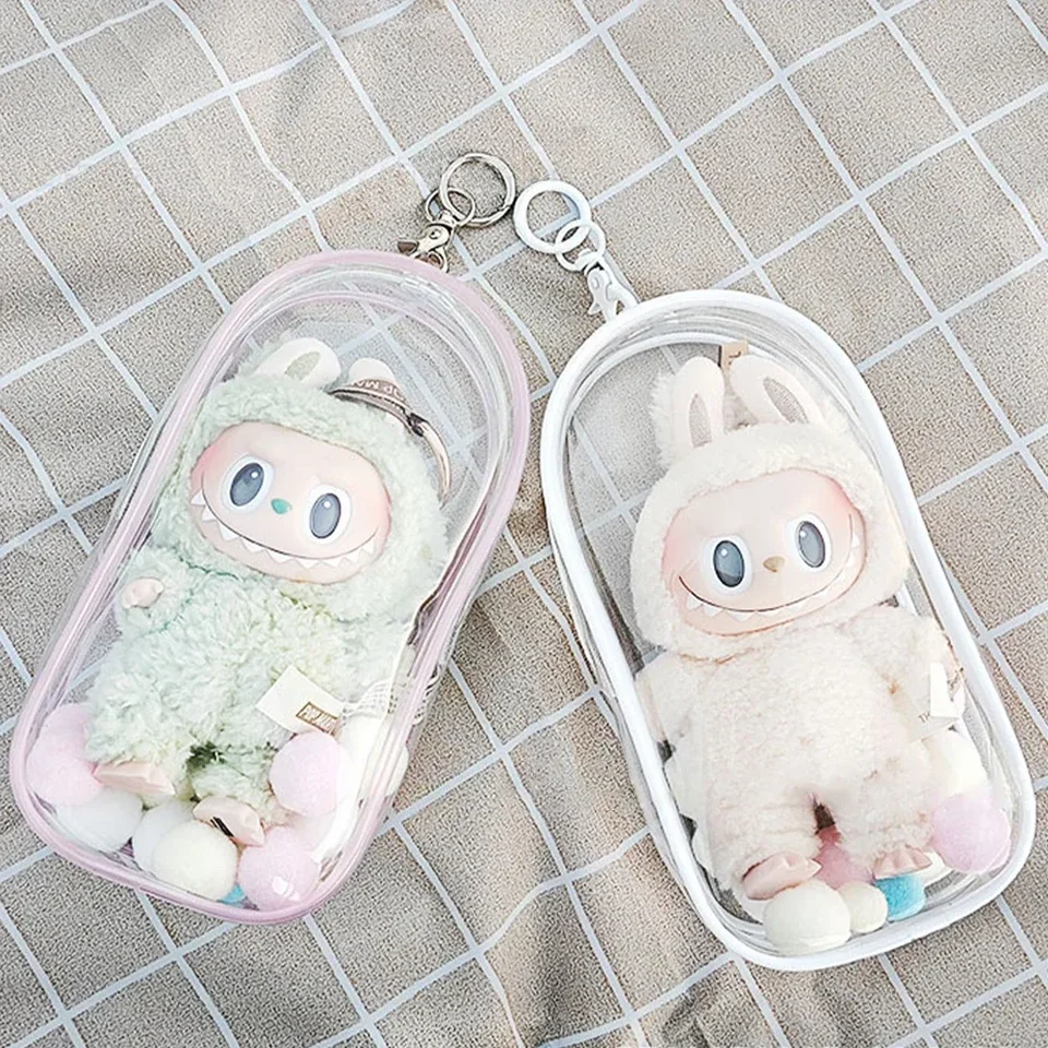 Clear Outdoor Bag pre 18 cm kreslené plyšové bábiky AC priehľadné mini kawaii vrecko pre kľúče pre bábiky Anime figurína garáže