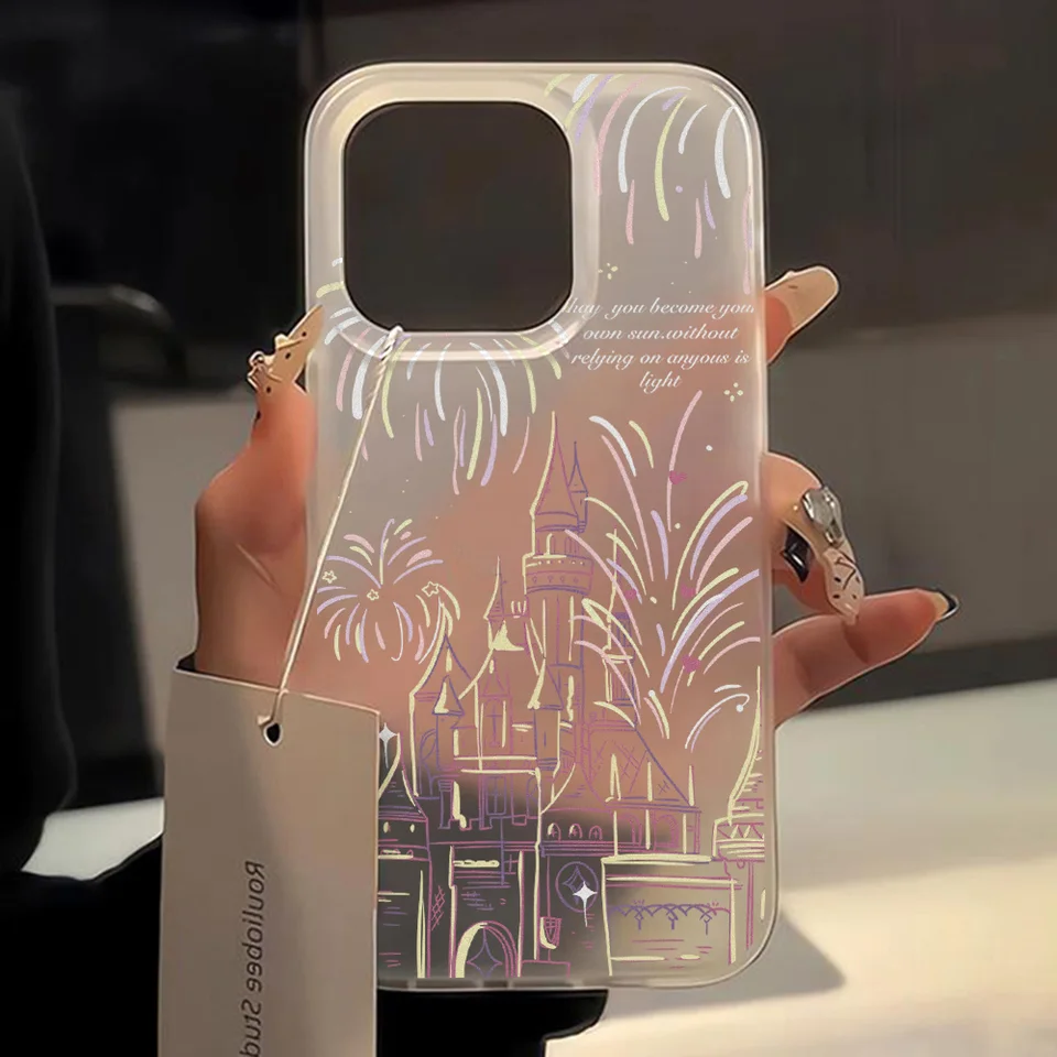 Clear Silikone Castle Telefón puzdro pre iPhone 13 puzdro iPhone 16 15 14 12 11 Pro Max 16 Plus 13 Mini Matte Princess Fairytale Cover