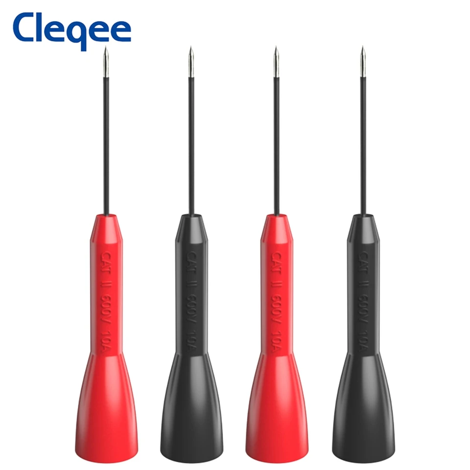 CLEQEE P30038 4ks 1 mm testovacia sonda Izolovaná viacerým metrom Nerezový testovací špendlík pre 2 mm testovacie elektrické ovládače