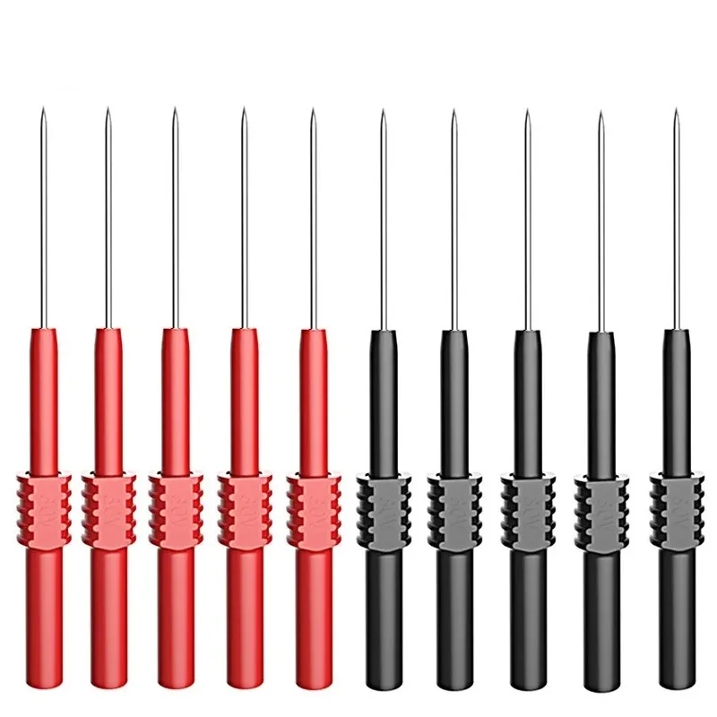 CLEQEE P5009 10ks mäkký PVC Izolácia Piercing Needle nedeštruktívne multimetrové testovacie sondy červené/čierne