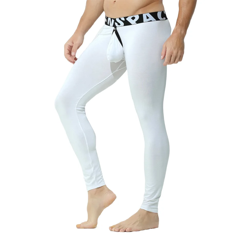 Clever-Menmode Men Termálne spodné prádlo Zimné teplé dlhé nohavice Johns Pants Sexy Open Crotch Butt Penis Petouch