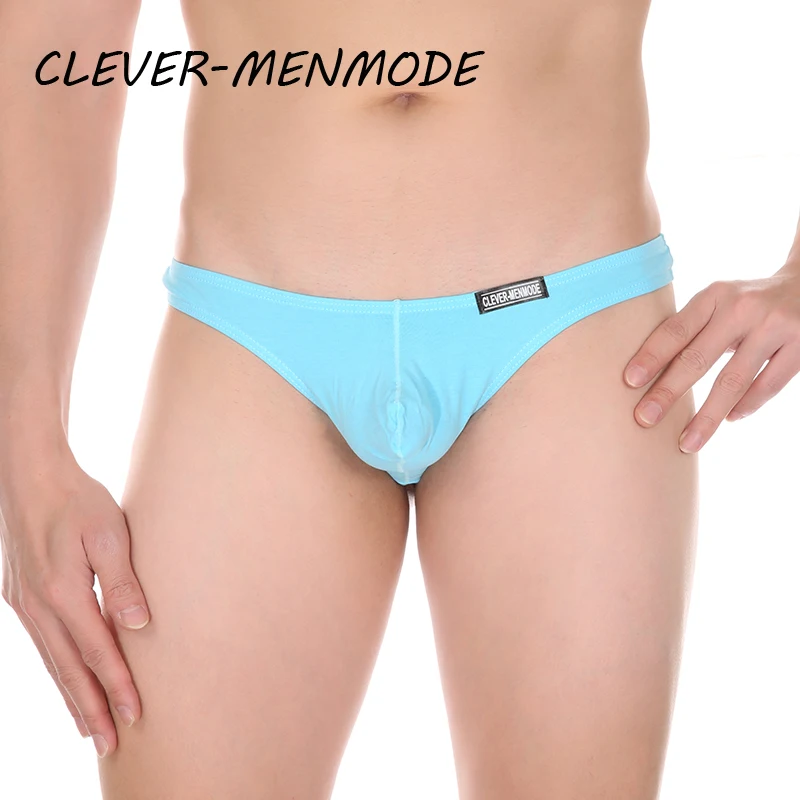Clever-MenMode Sexy bavlna nízko vzostupný mužský pán G String Penis Pase Lingerine Micro Mini Brazílske nohavičky