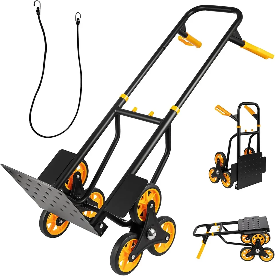 Climber Hand Truck, ťažký ručný nákladný automobil Dolly 330 libier, prívrženec vozíka s nosom 12,2 