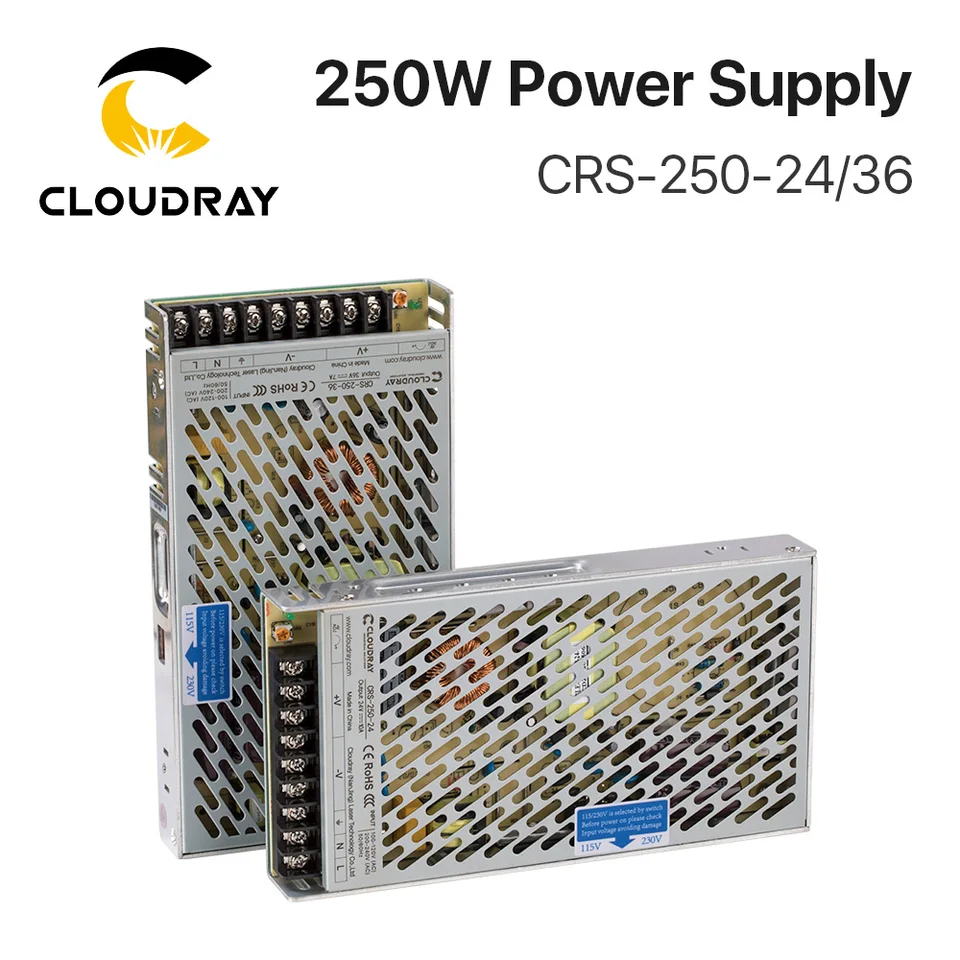 Cloudray CRS-250 Spínací napájací zdroj 24V 36V 250W 10A 7A Transformátor zdrojového zdroja napájania zdroja napájania