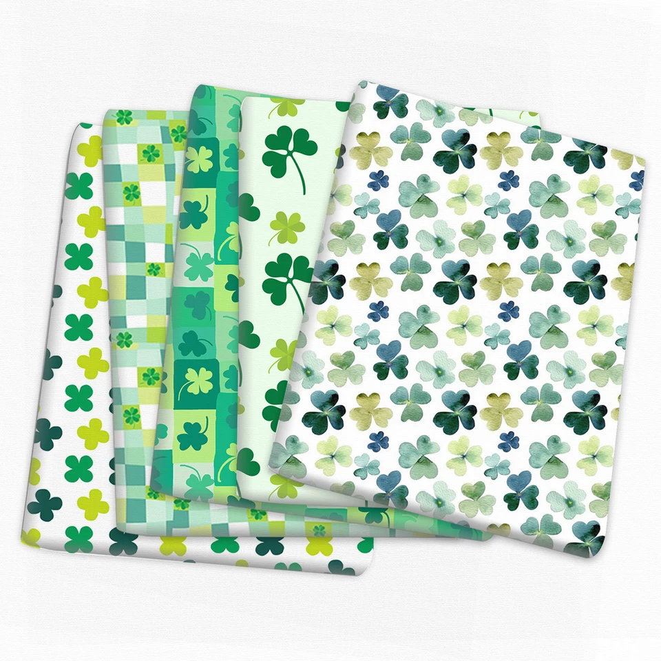 Clover Shamrock St. Patrick's 50*145 cm polyesterová bavlnená tkanina Šijacie prešívané tkanina vyšíva