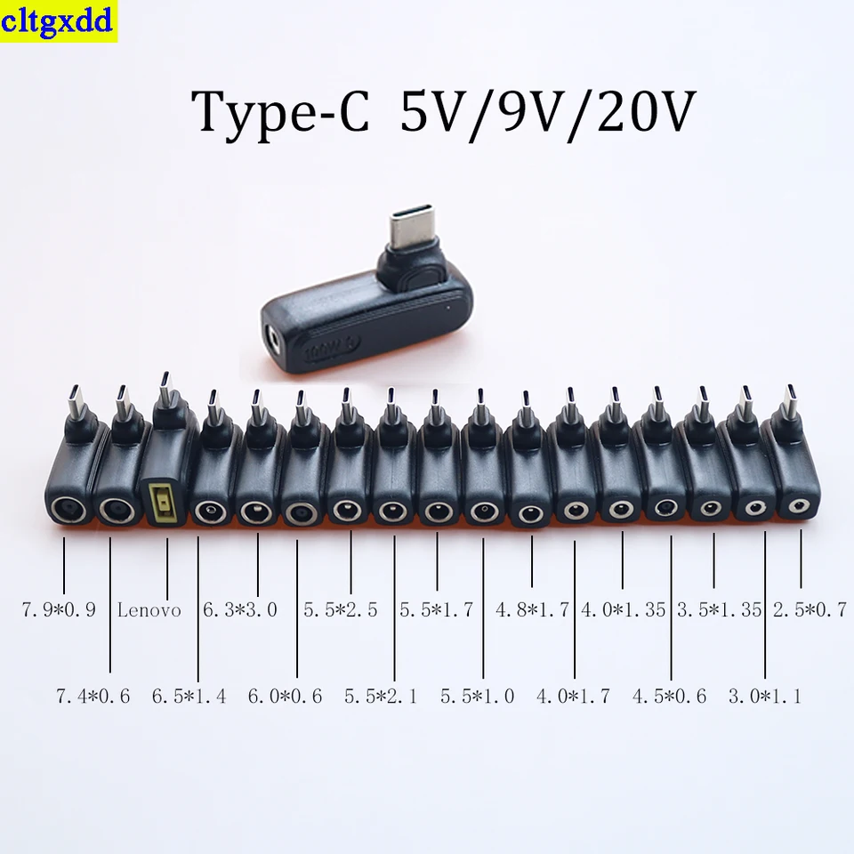 cltgxdd 1 kus DC Vstup do adaptéra nabíjania typu C 5.5*1,7/5,5*1,0/4,8*1,7/4.0*1,7/4.0*1,35/4,5*0,6/mm PD výstup 100W