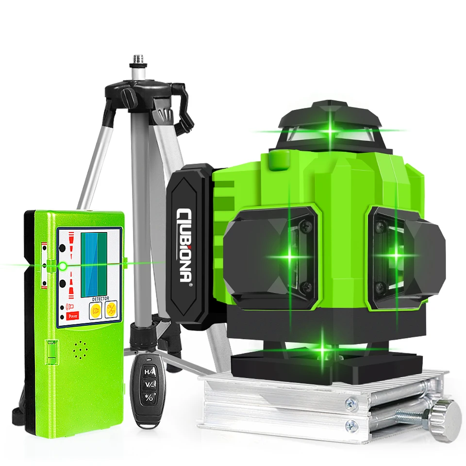 Clubiona Laser Level Green alebo Red Lines Laser Beam 360 Self -vyrovnávacia laserová úroveň s úrovňou príslušenstva