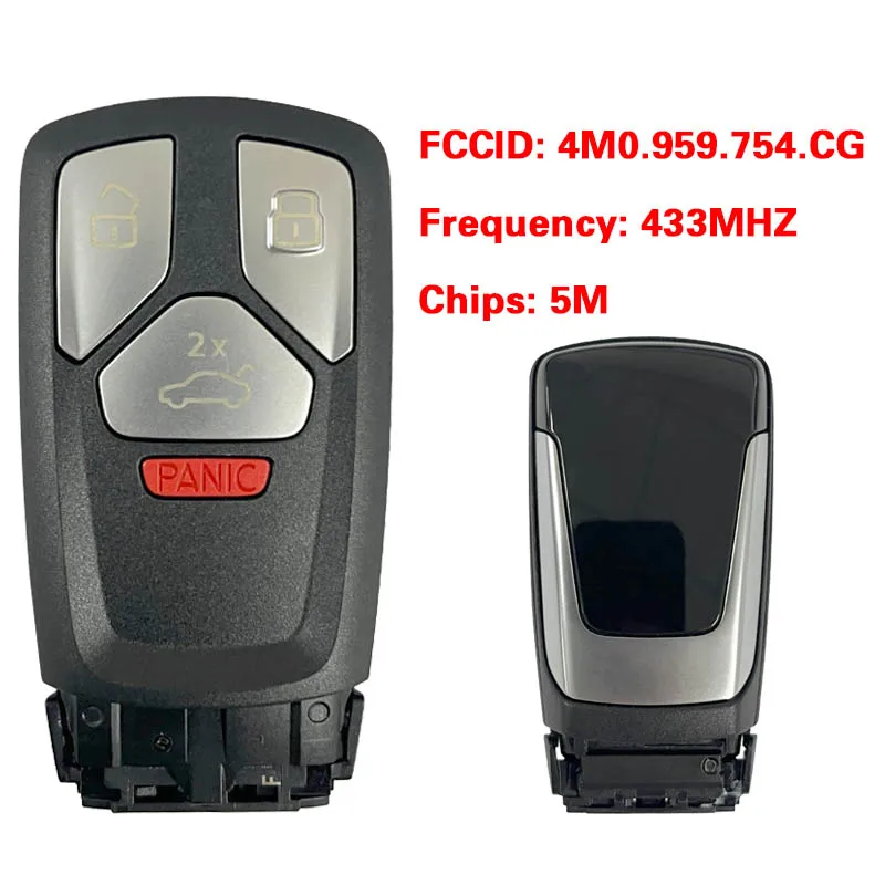 CN008143 OEM H50 Vysoká verzia 433MHz 5M Chip FCC 4M0 959 754 CG pre Q7 Kľúč na diaľkové ovládacie vozidlo 4 Button Fit Xhorse & Kydz MLB