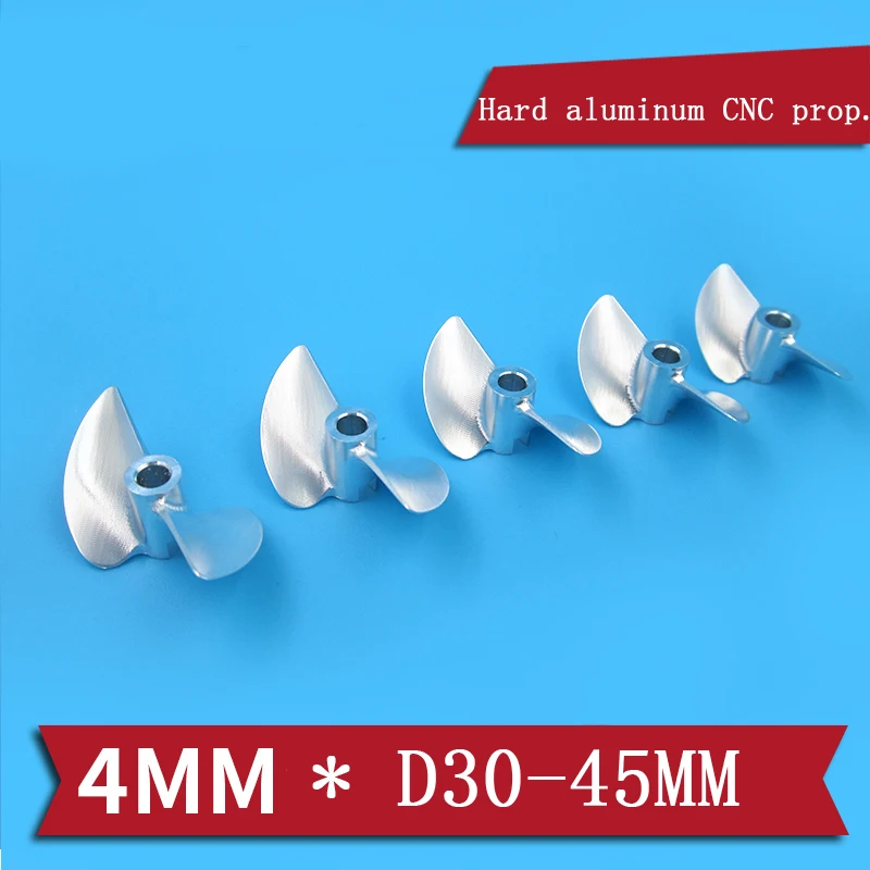 CNC 4MM*30/32/33/35/36/39/40/43/45/45 mm vrtuľový hliník 2-lopatky Vrtuáre 4 mm vývesky na výšku diery pre DIY RC benzínové prúdové lode