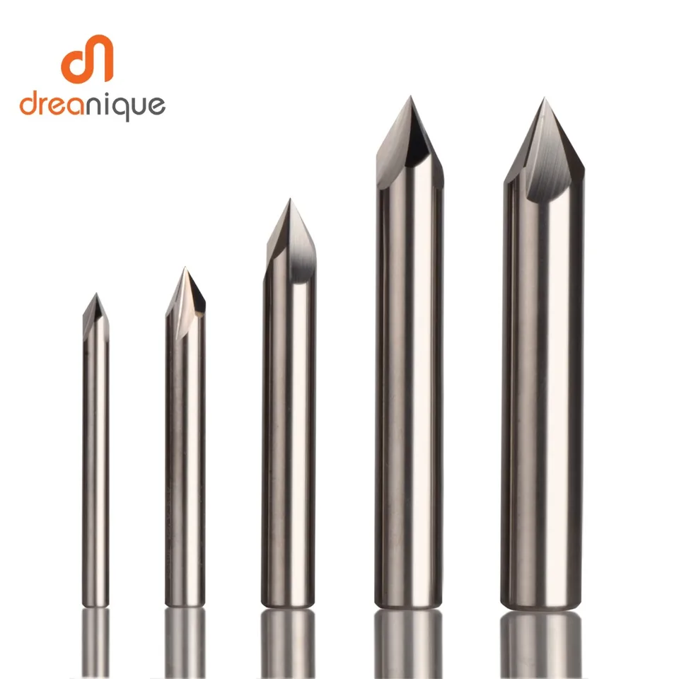 CNC Tungsten karbid countersink vŕtania Bit Chamfer Fleting Cutter pre hliníkovú meď, 60 90 120 stupňov Deburing End End Mlyn