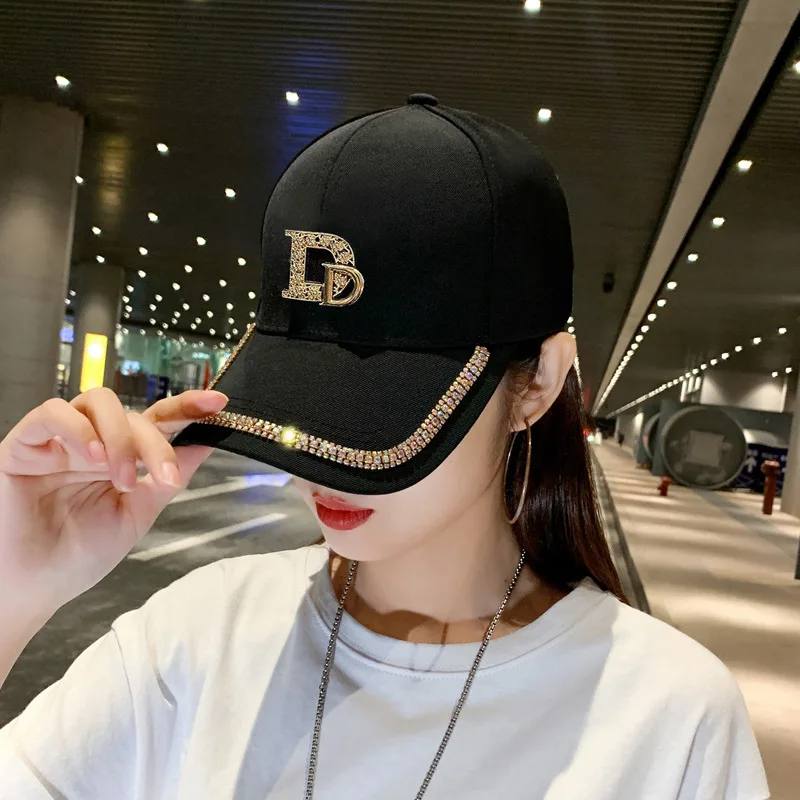 Cntang 2024 Fashion Diamond D Letter Baseball Cap pre ženy Snapback letný vonkajší slnečný klobúk na jeseň
