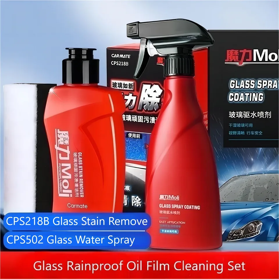 Coam CPS218B CPS502 MOLI Glass Stain Odstráňte povlaky odpudzujúci vodu pre auto Tesla model y BMW E39 Sada čistiacej starostlivosti