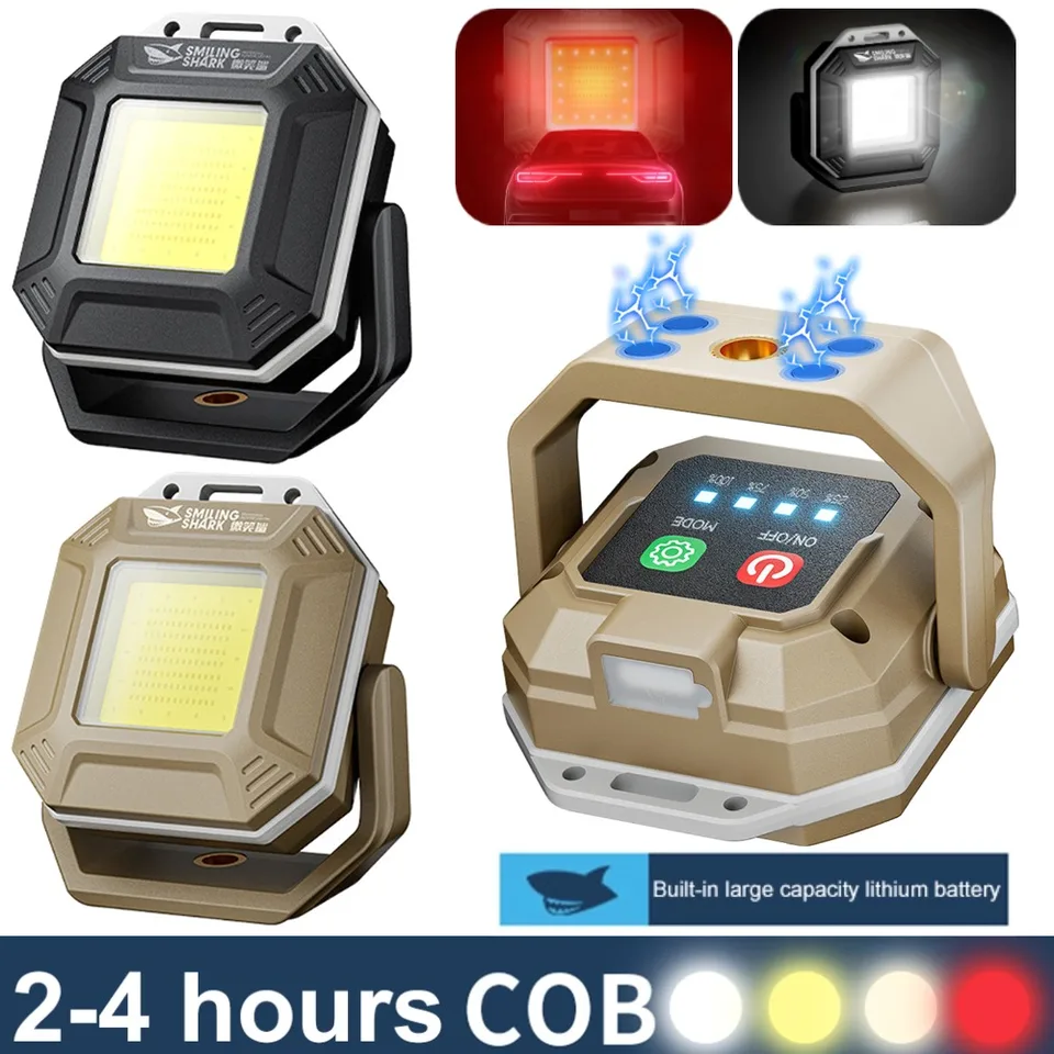 COB LED Work Light Nabíjateľná baterka s magnetickou základňou inšpekcia Svetlé vodotesné pochodňové svetlo na opravu baterky na opravu automobilu