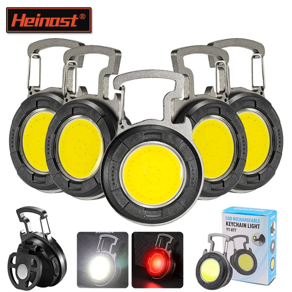 COB Multifunkčný prenosný mini kľúča Light Nabíjateľné rozhranie USB LED Work Work Light Light Núdzové vonkajšie kempingové svetlo