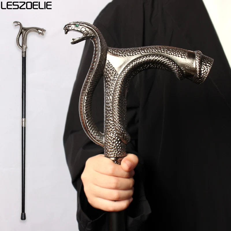 Cobra-head luxusná pešia palica trstina pre mužov módne dekoratívne vychádzkové palice Party Vintage Stick Elegantné ručné pešie palice