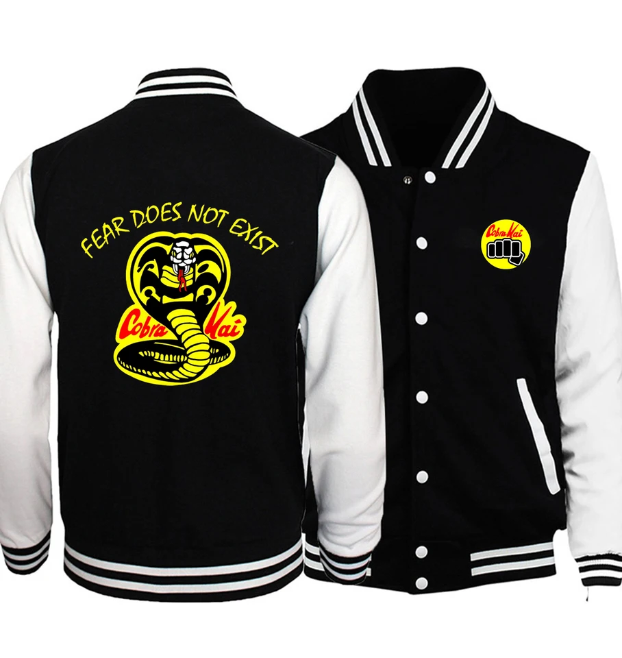 Cobra kai baseball jasket jesenná zimná zimná baseballová uniforma streetwear muži mikiny karate detské bundy dámske oblečenie