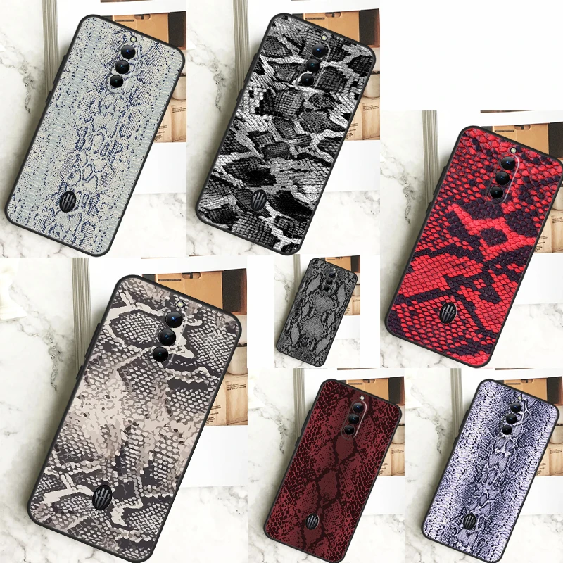 Cobra Python Snake Skin Case pre Zte Nubia Red Magic 9 8S Pro Plus Redmagic 6s 7s Pro 6 7 Pro 5S 6R 5G Zadný kryt