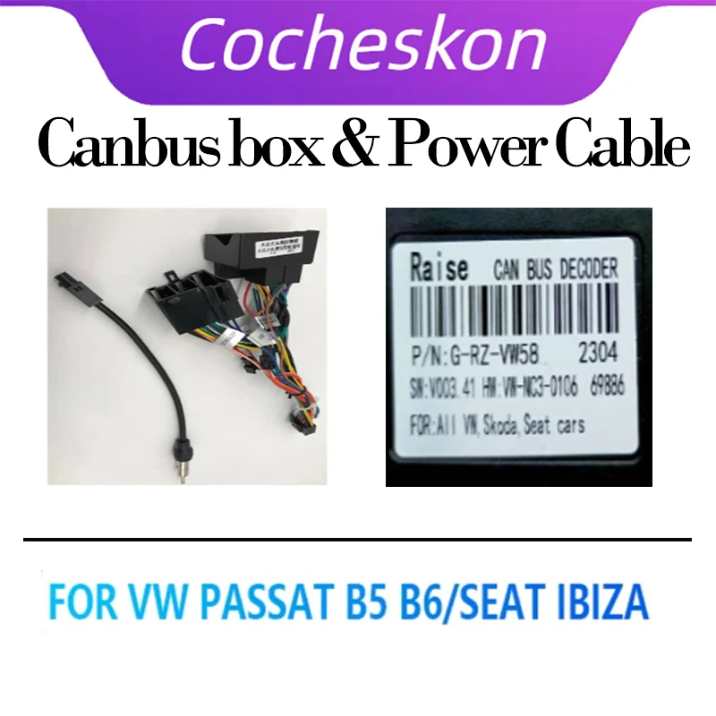 Cocheskon Canbus Box Decoder VW-RZ-058 pre VW Passat B5 B6/SEAT Ibiza16 PIN Power Postrybežné káble kábly