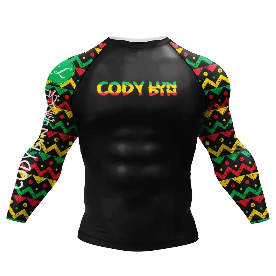 Cody Lundin Vysoko kvalitný muay thajské aktívne oblečenie priedušné kompresia Rashguards telocvičňa jogging boj proti tričku s dlhým rukávom