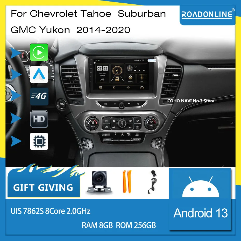 Coho pre Chevrolet-Tahoe-Yukon-Subban UIS 7862 9 palca Android 13 8 Core 8+256g Multimediálny hráč Stereo Carplay pre auto car carplay