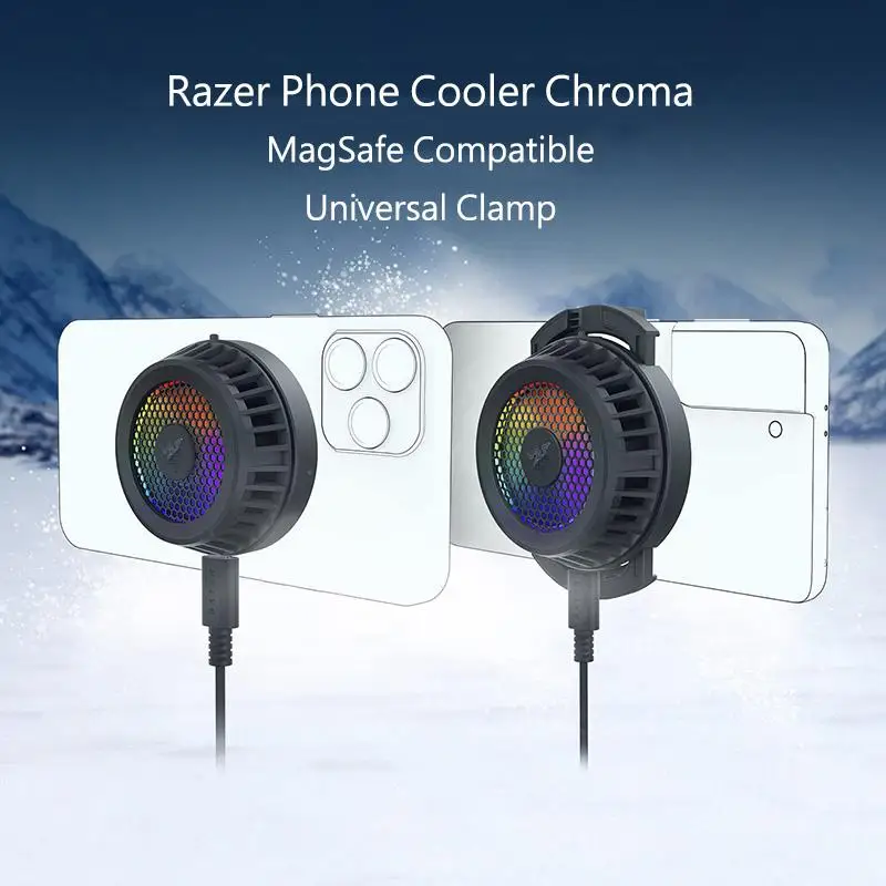 Coiler Razer Telefón Chroma je k dispozícii pre iPhone a Android Advanced Smartphone Cooling Technology 12 RGB LED diódy