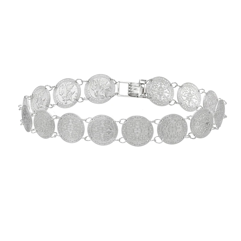 Coin Body Chains for Women Silver vyrezávané afganské luxusné kúzla cigánske brušné tanečné reťaze České etnické vyhlásenie Body šperky
