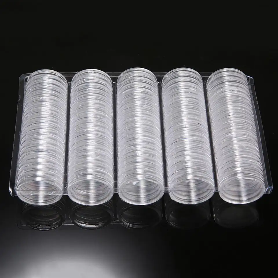 Coin Coin Coin Capsules 27 mm úložný priestor 100ks mince Case Cany Cany